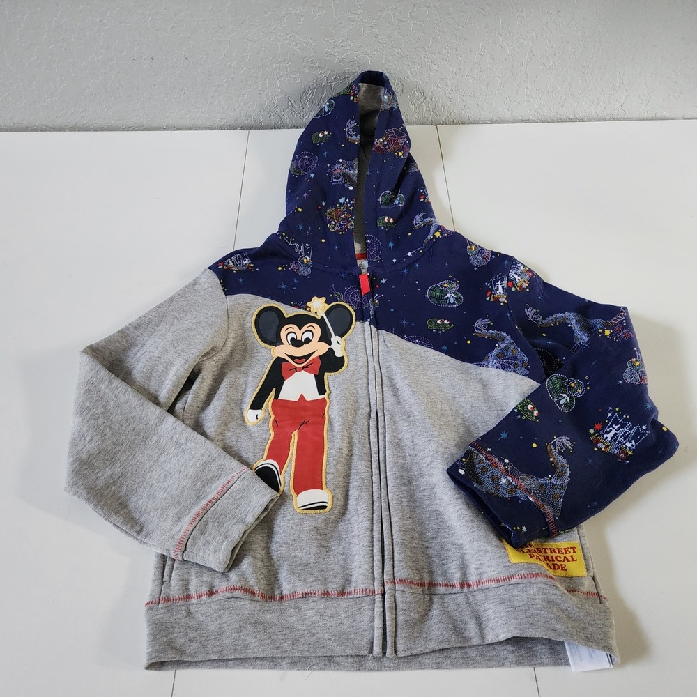 Disney Parks Kids 7/8 Main Street Electrical Parade Mickey Mouse Zip Hoodie